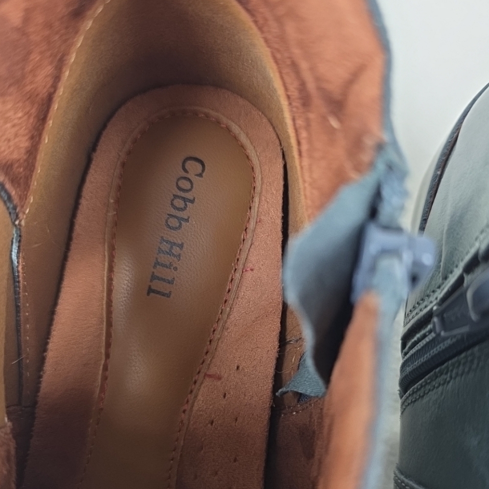 Cobb Hill Leather Ankle Booties Boots Womens 10 Blue Gray - Picture 13 of 15